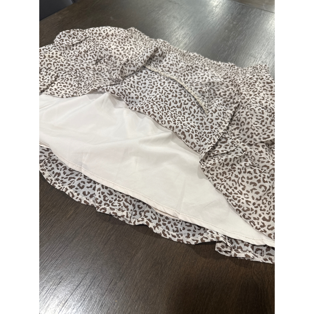 altard state Leopard Print Ruffle Skirt in White - Picture 2 of 4